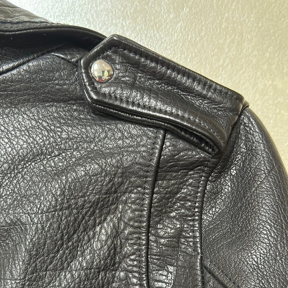Allsaints Hadi Biker leather jacket sz 4 | black moto jacket EUC - Picture 13 of 16